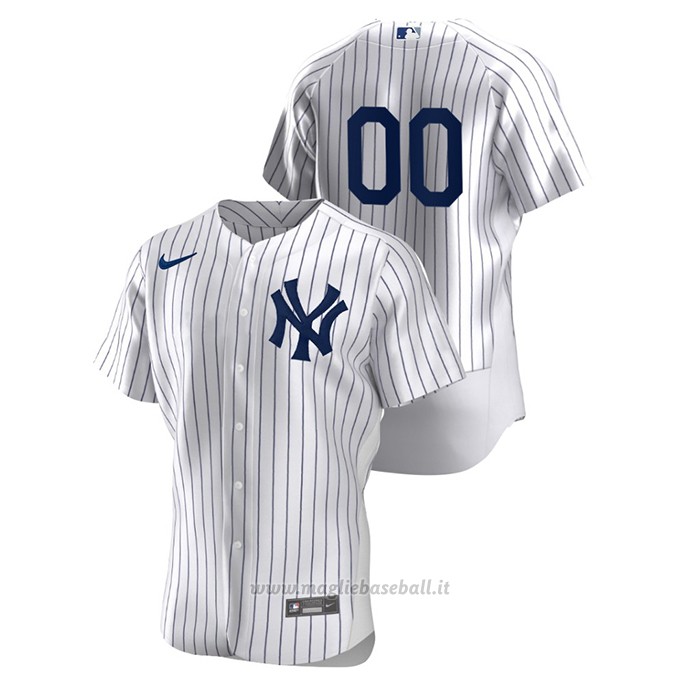Maglia Baseball Uomo New York Yankees Personalizzate Autentico Bianco